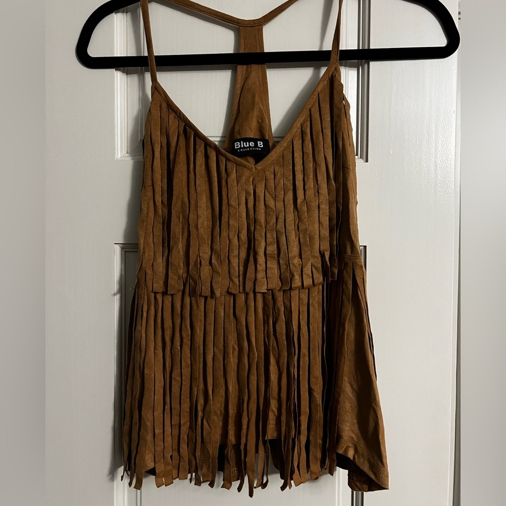 Blue B suede tank top
